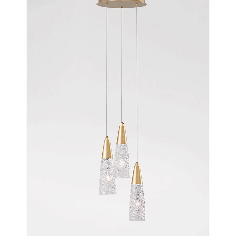 Kovac Hängelampe 3-flammig Glas Gold