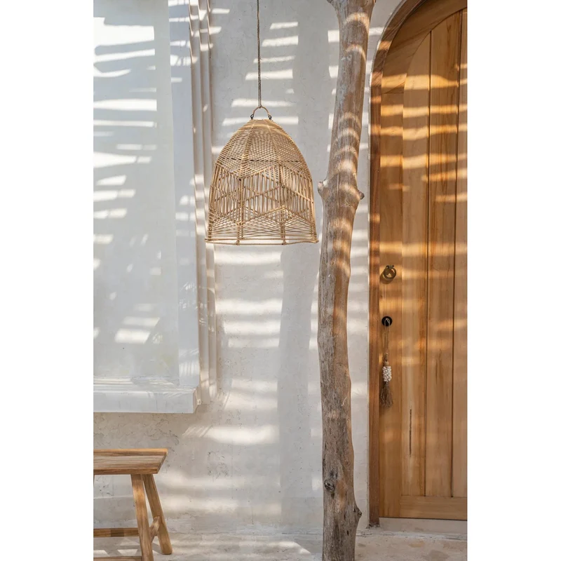 Pendelleuchte – Rattanmaterial, Geflochtenes Design, Handgefertigte Form, M - Bala | Bazar Bizar Antwerp