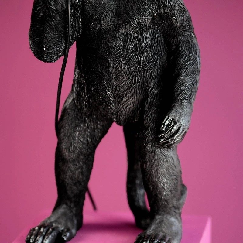 Stehleuchte – Skulpturales Design, Verspieltes Tiermotiv, Polyresin-Konstruktion, Schwarzes Finish – Koko | WERNS