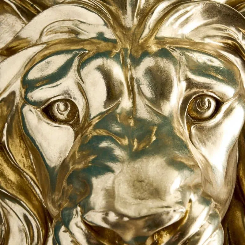 Wandleuchte – Skulpturales Design, Tiermotiv, Polyresin-Konstruktion, Goldenes Finish – King Lion | WERNS