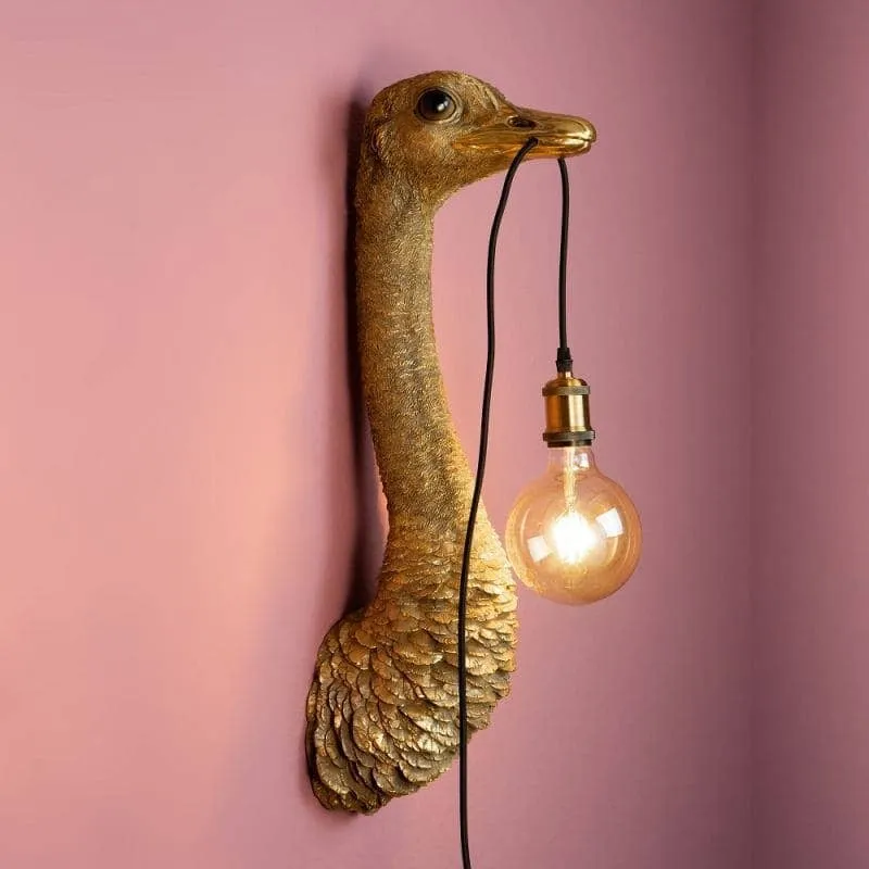 Wandleuchte – Skulpturales Design, Ikonisches Tiermotiv, Polyresin-Konstruktion, Antikes Goldfinish – Franz Josef | WERNS