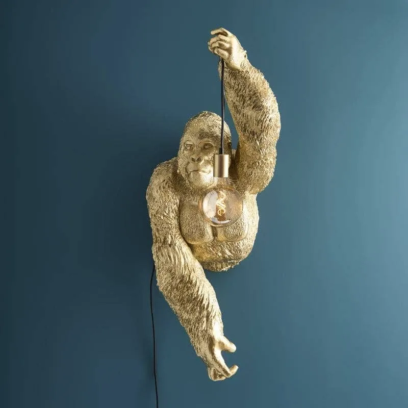 Wandleuchte – Skulpturales Design, Markantes Tiermotiv, Polyresin-Konstruktion, Goldfinish – Jungle Jack | WERNS
