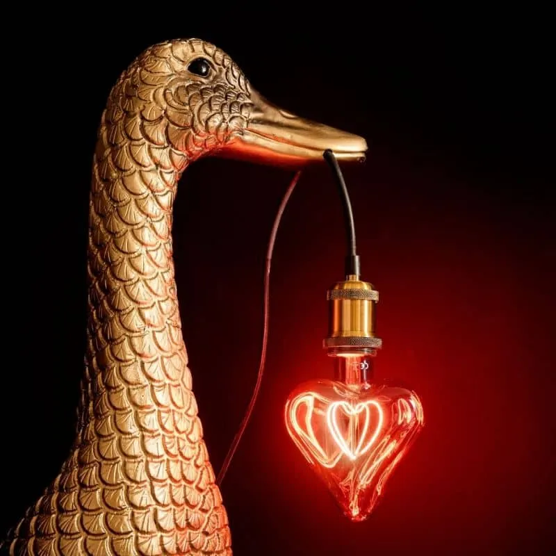 LED-Leuchtmittel – Herzform, Dekoratives Filament, Glasdesign, Rotes Licht – Heart | WERNS
