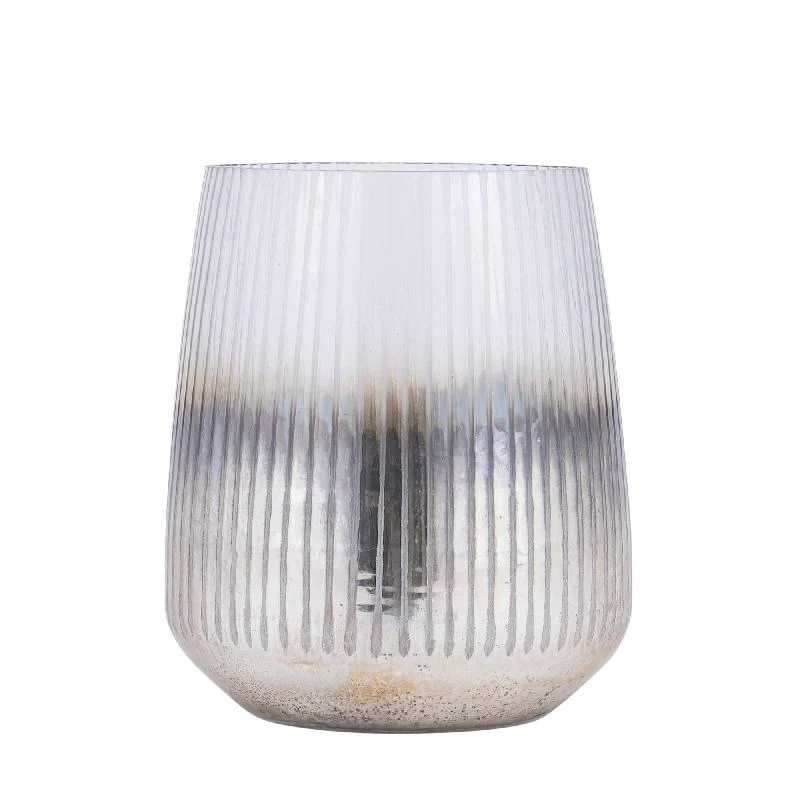 Windlicht – Rundes Glasdesign, Geätzte Oberfläche, Goldene Farbgebung, L – Shelva | PTMD