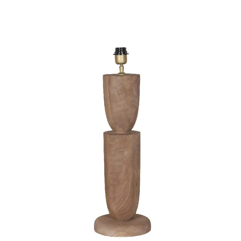 Tischlampenfuß – Mangoholz Natur, doppelte Form, 55 cm hoch - Lorinne | PTMD