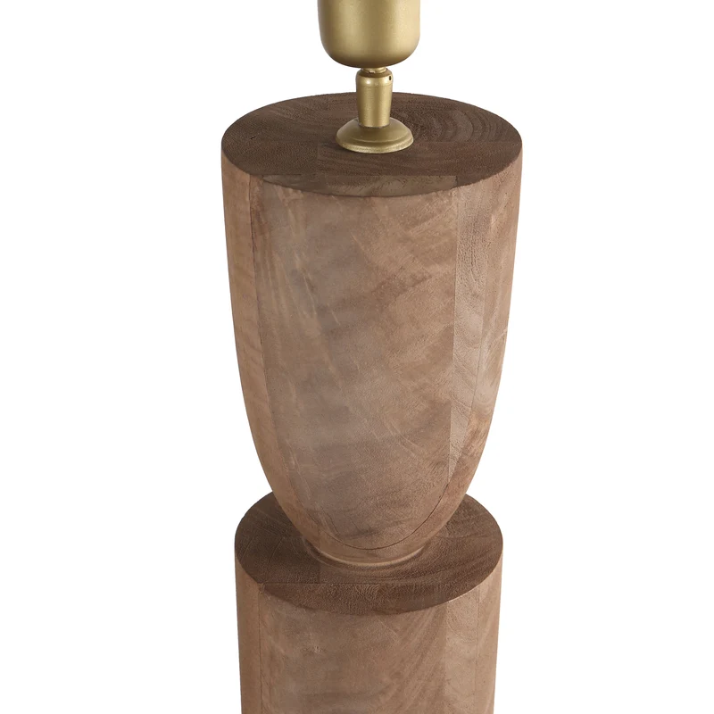 Tischlampenfuß – Mangoholz Natur, doppelte Form, 55 cm hoch - Lorinne | PTMD
