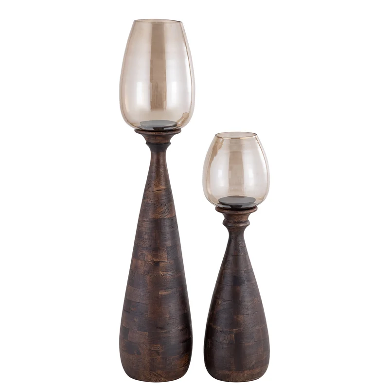 Windlicht – Braunes Metall, Schlankes Design, Elegante Form, S – Midi | PTMD