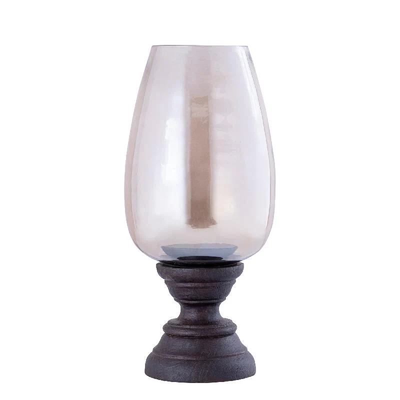 Windlicht – Modernes Design, Quadratische Form, Mangoholz Glas Material, Braun, XL – Qez | PTMD