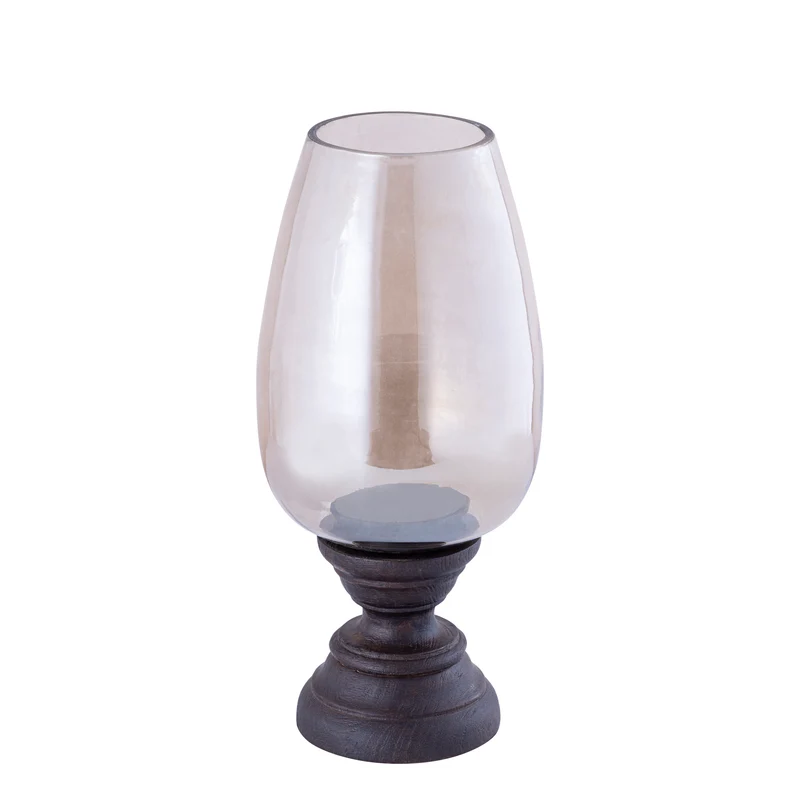 Windlicht – Modernes Design, Quadratische Form, Mangoholz Glas Material, Braun, XL – Qez | PTMD
