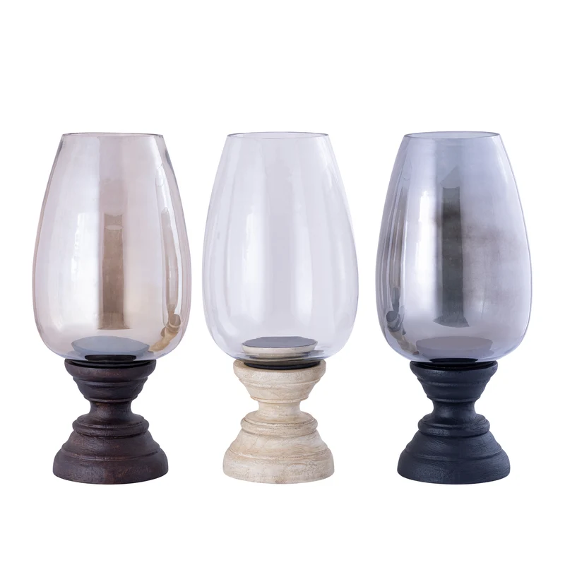 Windlicht – Modernes Design, Quadratische Form, Mangoholz Glas Material, Creme, XL – Qez | PTMD