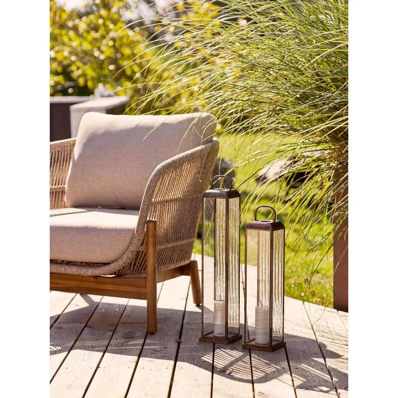 Laterne – Antike Messingoptik, Glas und Metall, 49 cm Höhe - Herslev | House Nordic