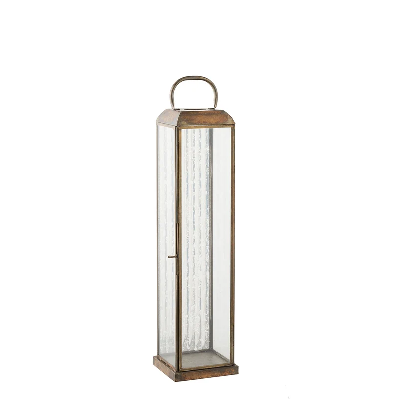 Laterne – Antike Messingoptik, Glas und Metall, 49 cm Höhe - Herslev | House Nordic