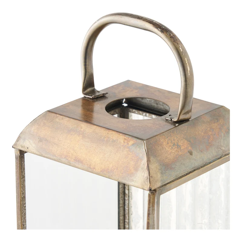 Laterne – Antike Messingoptik, Glas und Metall, 49 cm Höhe - Herslev | House Nordic