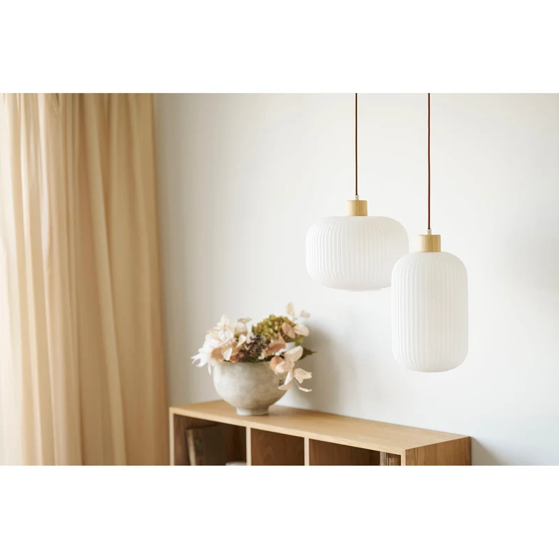 Pendelleuchte – Glas & Holz, E27 Fassung, 38 cm - Argalo | House Nordic