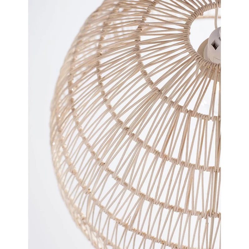 Melody Natur Rattan Hängelampe Halbsphäre