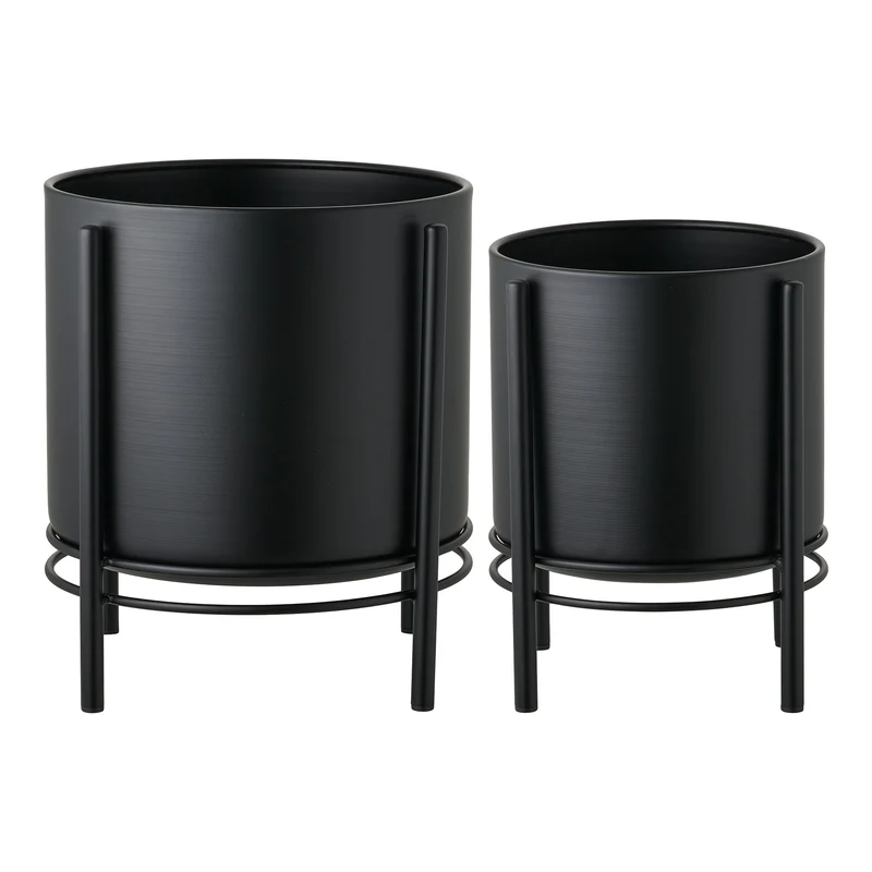 Blumentopf – Schwarz, 2er-Set, Metallgestell - Flowerpot | House Nordic