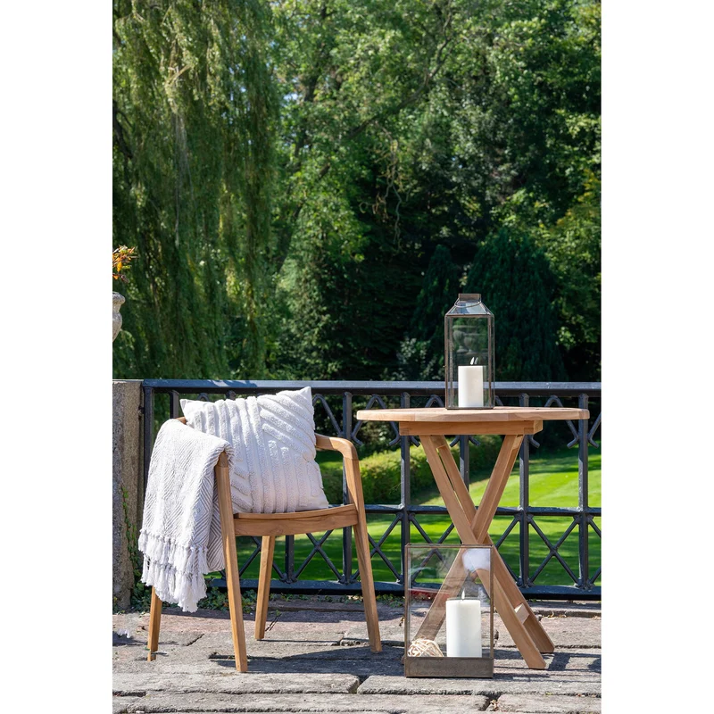 Laterne – Antik-Messingoptik, Glas-Metall-Rahmen, 35 cm hoch - Mysore | House Nordic