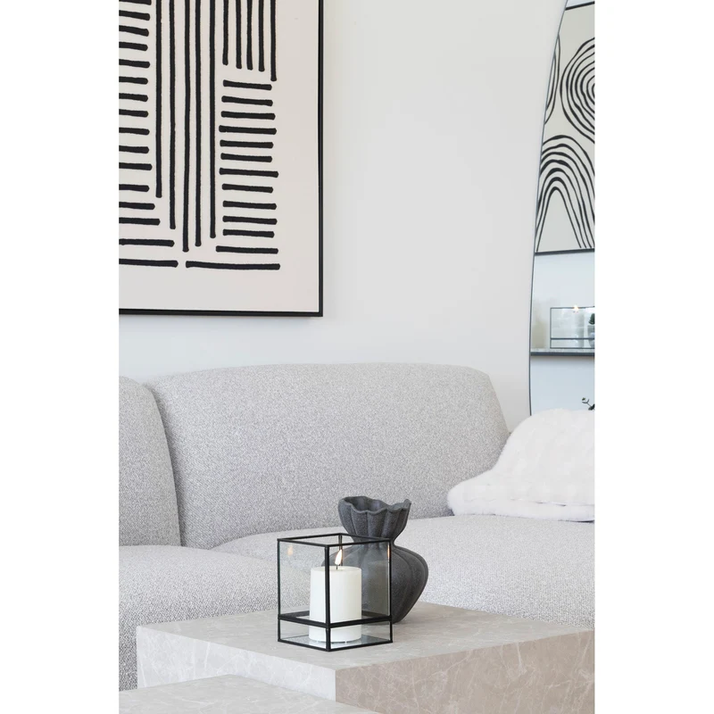 Windlicht – Schwarzes Metall, Klare Glasflächen, 15 cm Höhe - Hurricane | House Nordic