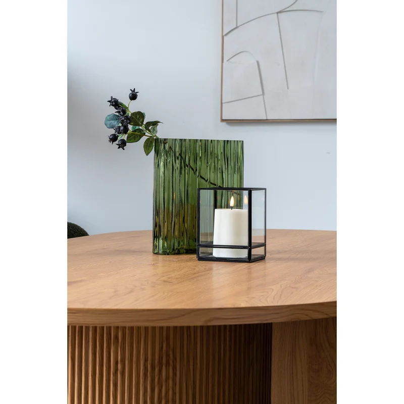 Windlicht – Schwarzes Metall, Klare Glasflächen, 15 cm Höhe - Hurricane | House Nordic