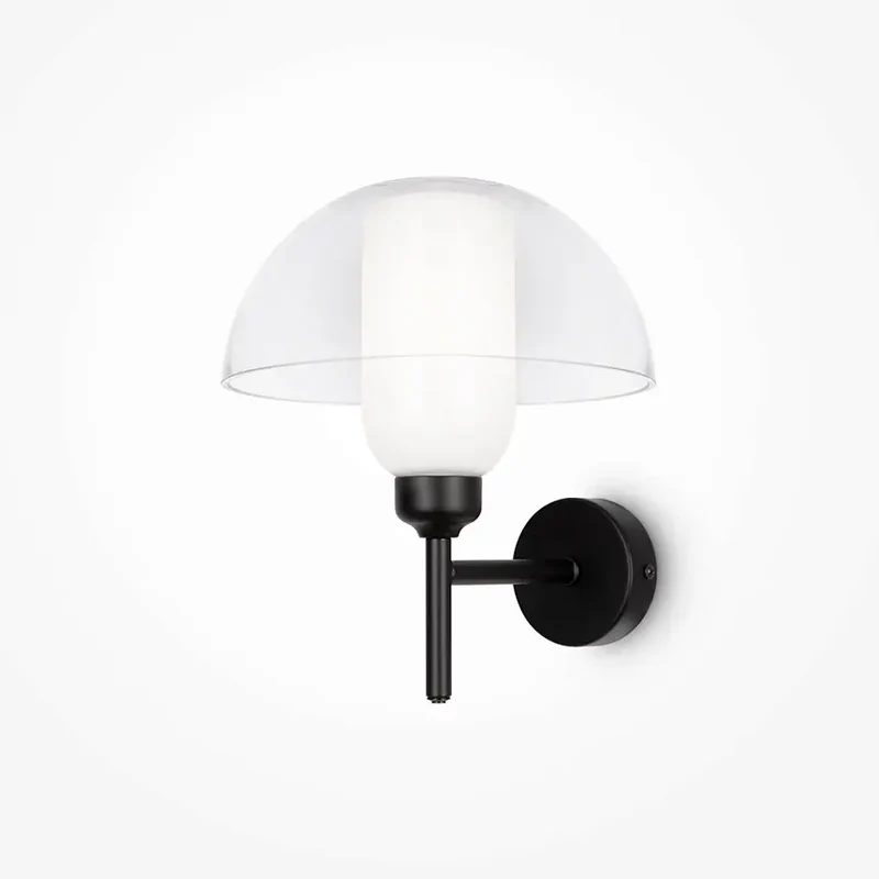 Wandleuchte – Schwarzes Metall und Glas, 1× E14 Fassung, 40 W Leistung, Ø22 cm - Memory | Maytoni