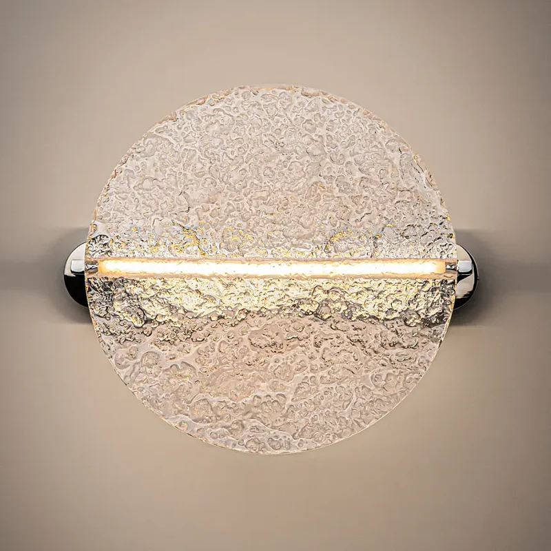Wandleuchte – Chromfarbenes Metall, Acrylschirm, 360° Licht, 7 W Leistung, 11 cm Höhe - Mangata | Maytoni