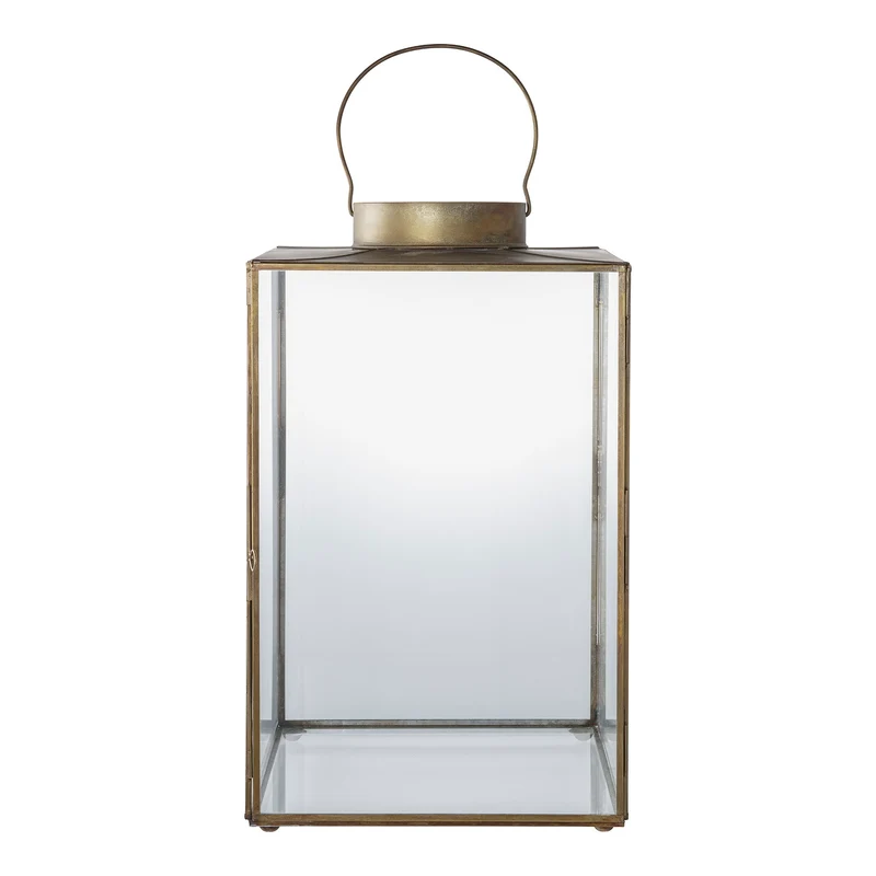 Laterne – Antik Messing Optik, Glasflächen, 42 cm Höhe - Mohali | House Nordic