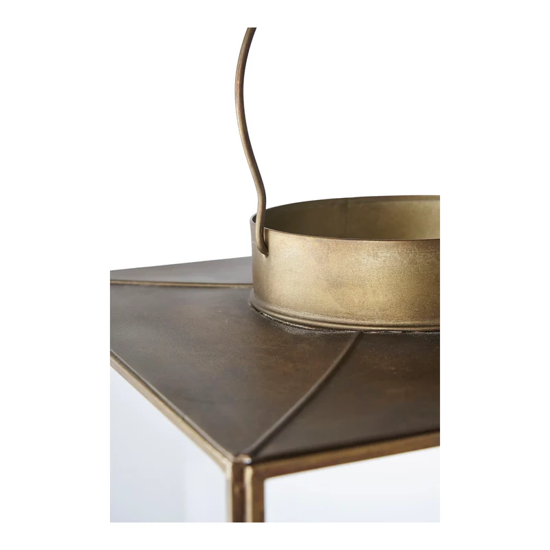 Laterne – Antik Messing Optik, Glasflächen, 42 cm Höhe - Mohali | House Nordic