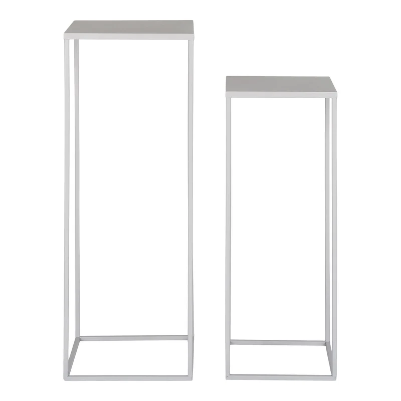 Blumenständer – Grauer Stahl, 2er-Set, 50/60 cm - Beja | House Nordic