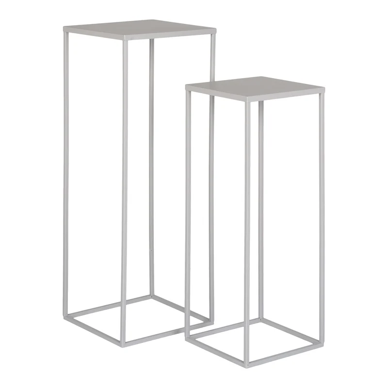 Blumenständer – Grauer Stahl, 2er-Set, 50/60 cm - Beja | House Nordic