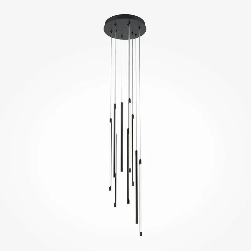 Pendelleuchte – Schwarzes Aluminium, 46 W Leistung, Warmweiß, 353 cm Höhe - Light Stick | Maytoni