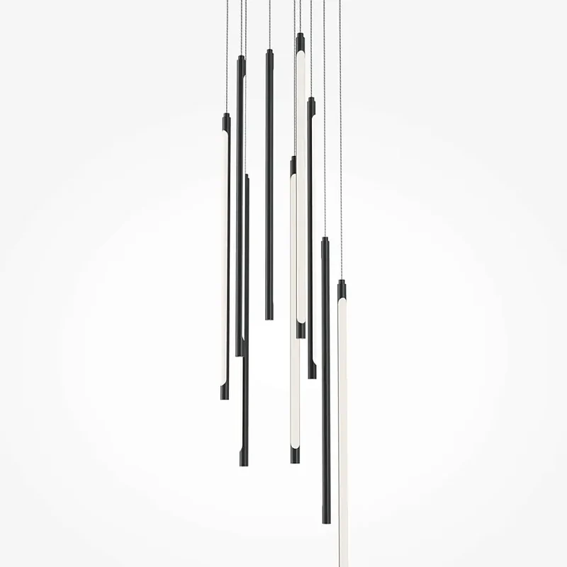 Pendelleuchte – Schwarzes Aluminium, 46 W Leistung, Warmweiß, 353 cm Höhe - Light Stick | Maytoni