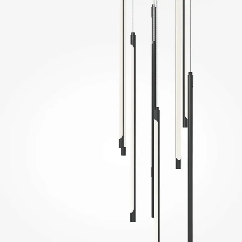 Pendelleuchte – Schwarzes Aluminium, 46 W Leistung, Warmweiß, 353 cm Höhe - Light Stick | Maytoni