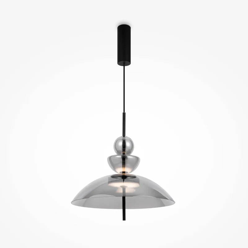 Pendelleuchte – Schwarzes Metall, Cognacglas, Warmweißes Licht - Bangkok | Maytoni