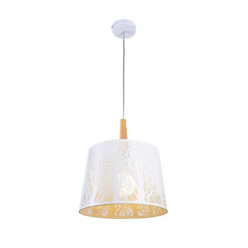 Pendelleuchte – Weiße Farbe, Metall Holz, Industrielles Design - Lantern | Maytoni