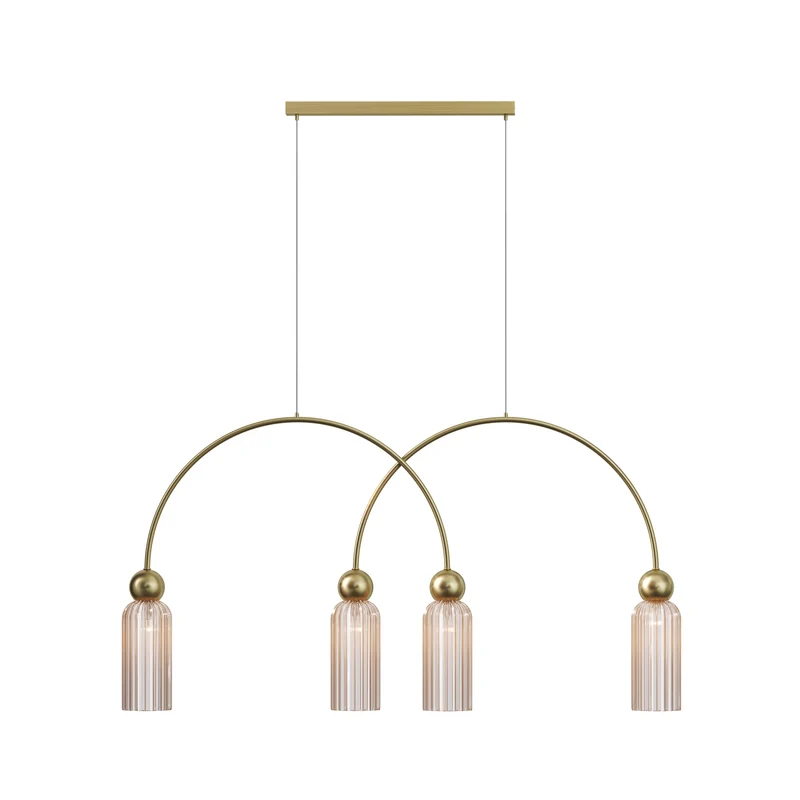 Pendelleuchte – Gold Optik, Kognakglas, Vier Schirme - Antic | Maytoni