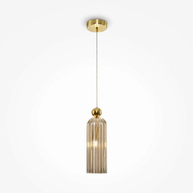 Pendelleuchte – Kognak Glas, Gold Akzente, 180 cm Höhe - Antic | Maytoni
