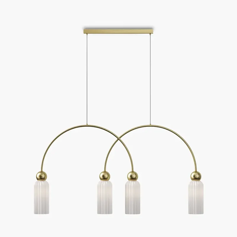 Pendelleuchte – Gold Optik, Weißglas, Vier Schirme - Antic | Maytoni