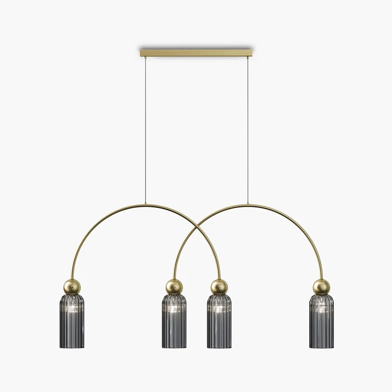 Pendelleuchte – Gold Optik, Grauglas, Vier Schirme - Antic | Maytoni