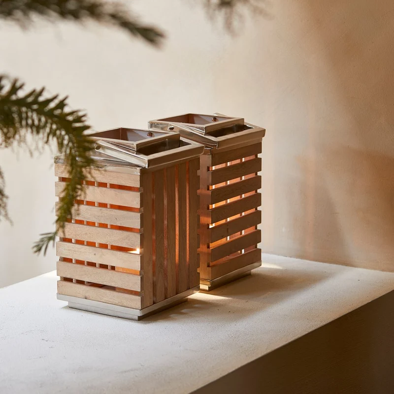 Laterne Natur Mangoholz & Eisen 1 – Austin | Rivièra Maison