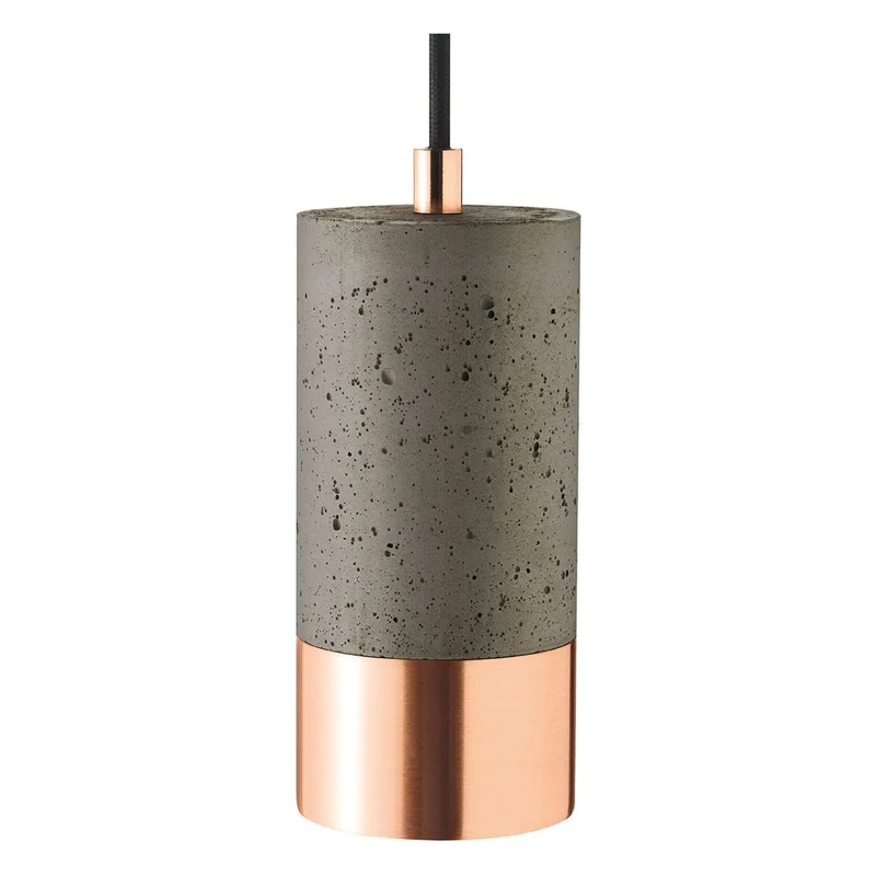 Pendelleuchte - Dunkler Beton, Metallring, 1,9m Kabel - Upset Concrete | Sigor