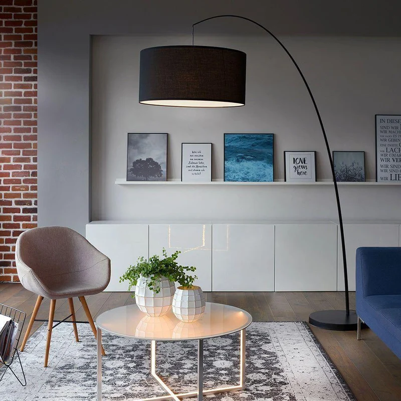 Stehleuchte Metallgehäuse integrierte LED-Beleuchtung modernes Bogen-Design – FISHER | Sompex