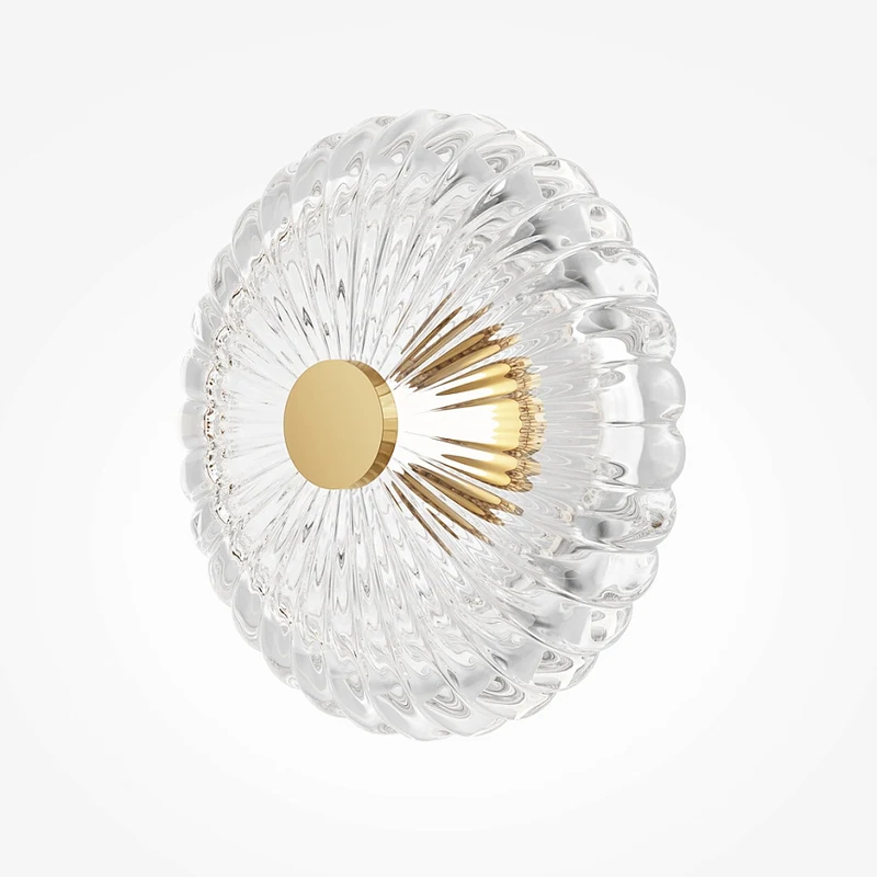 Wandleuchte – Goldmetall, Rundes Glas, 35 cm - Amulet | Maytoni