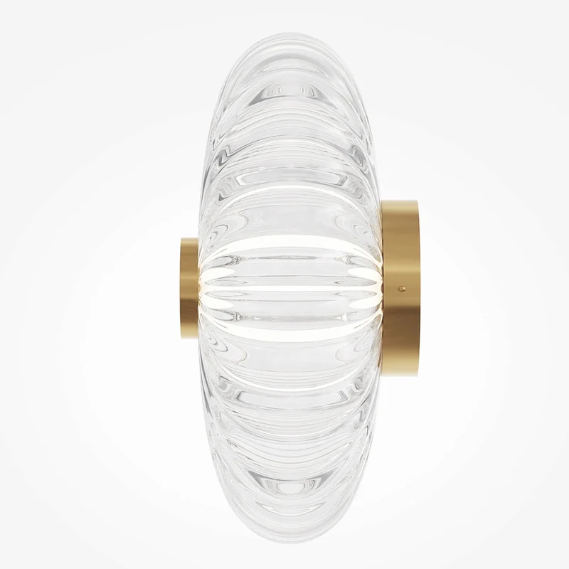 Wandleuchte – Goldmetall, Rundes Glas, 35 cm - Amulet | Maytoni