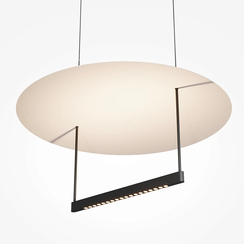 Pendelleuchte – Schwarzes Metall, Sanftes Reflexionslicht, 60 cm Schirm, 30 W, dimmbar - Ambience | Maytoni