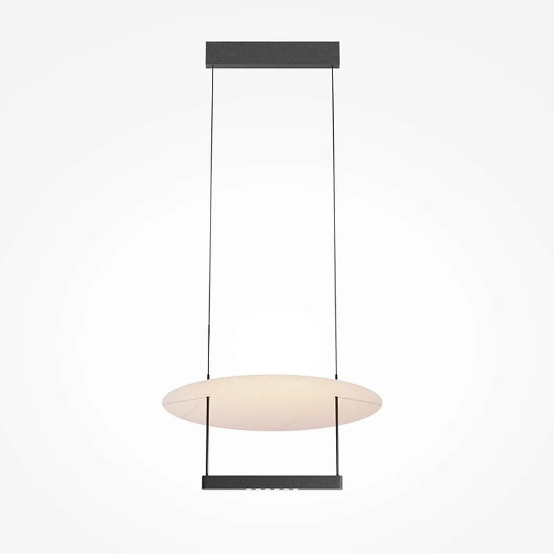 Pendelleuchte – Schwarzes Metall, Sanftes Reflexionslicht, 42 cm Schirm, 23 W, dimmbar - Ambience | Maytoni
