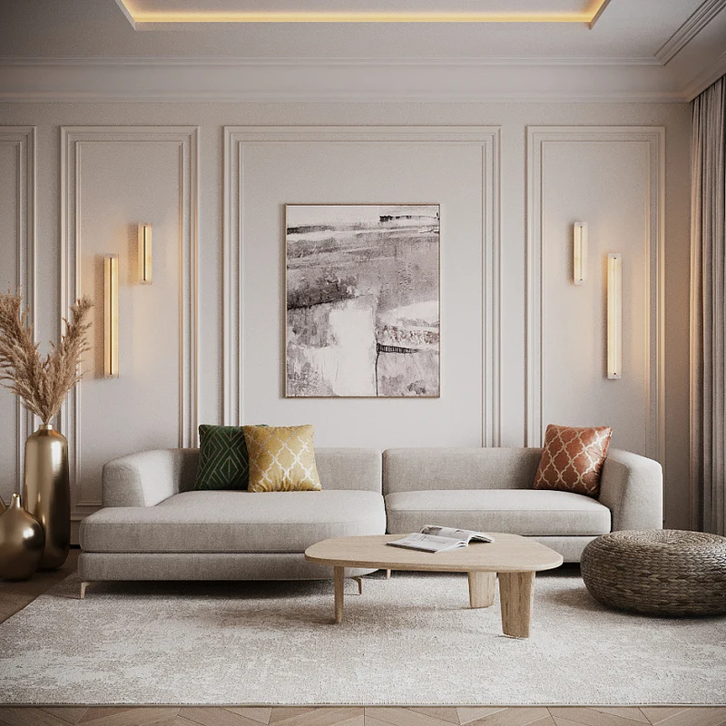 Wandleuchte – Messingoptik, Warmweißes Licht, 80 cm Höhe - Albatre | Maytoni
