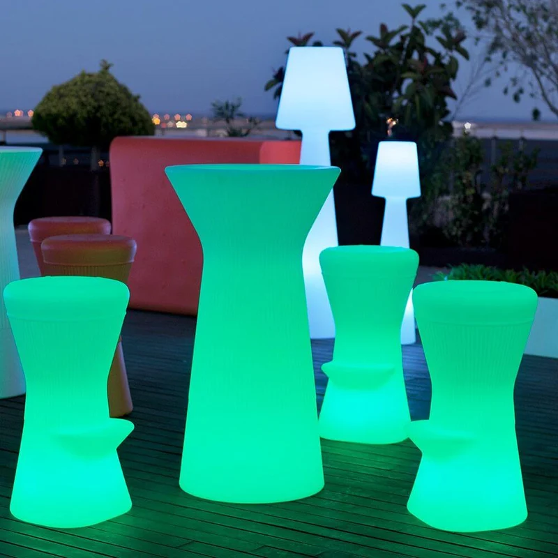 LED beleuchteter Hochtisch Capri 110cm mit Fernbedienung