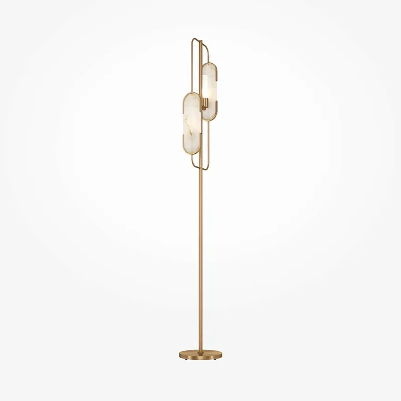 Stehleuchte – Messingfarbenes Metall, 2× G9, 40 W, 161,5 cm Höhe - Marmo | Maytoni