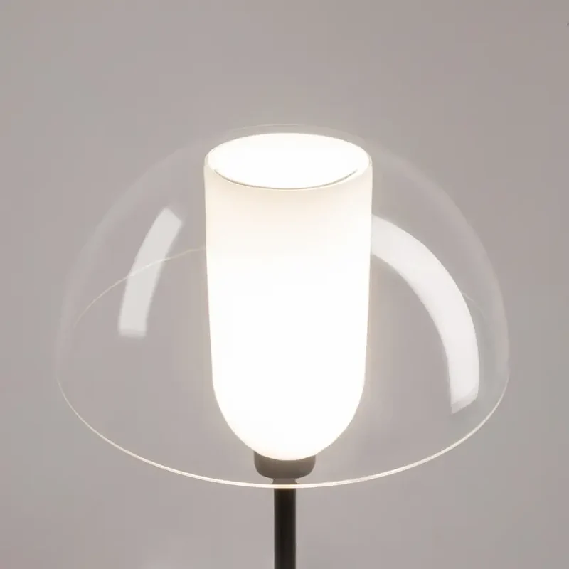 Stehleuchte – Schwarzes Metall und Glas, 1× E14 Fassung, 40 W Leistung, 139 cm Höhe - Memory | Maytoni