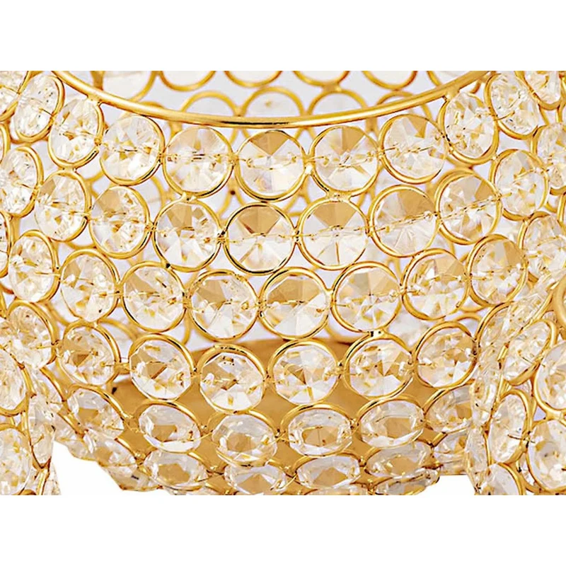 Windlicht – Metalldraht, Kristall Design, Gold Farbe - Crystal | MVG Voglrieder